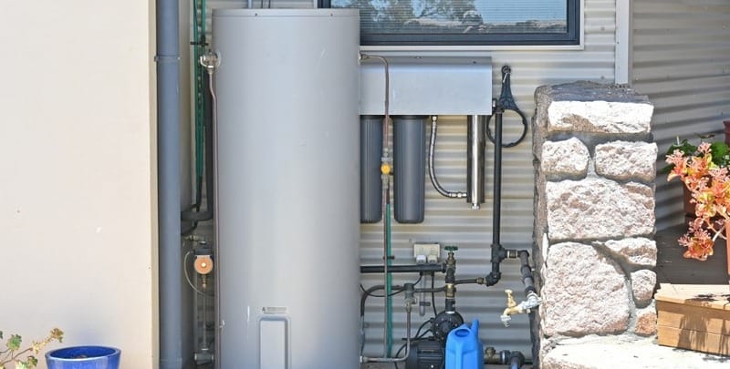 An outdoor hot water unit